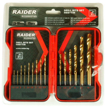 RAIDER ΤΡΥΠΑΝΙ ΣΙΔΗΡΟΥ ΤΙΤΑΝΙΟΥ ΣΕΤ 15ΤΜΧ 1,5-10ΜΜ